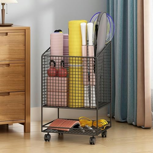 Support tapis de yoga à roulettes pour libérer l'espace au sol