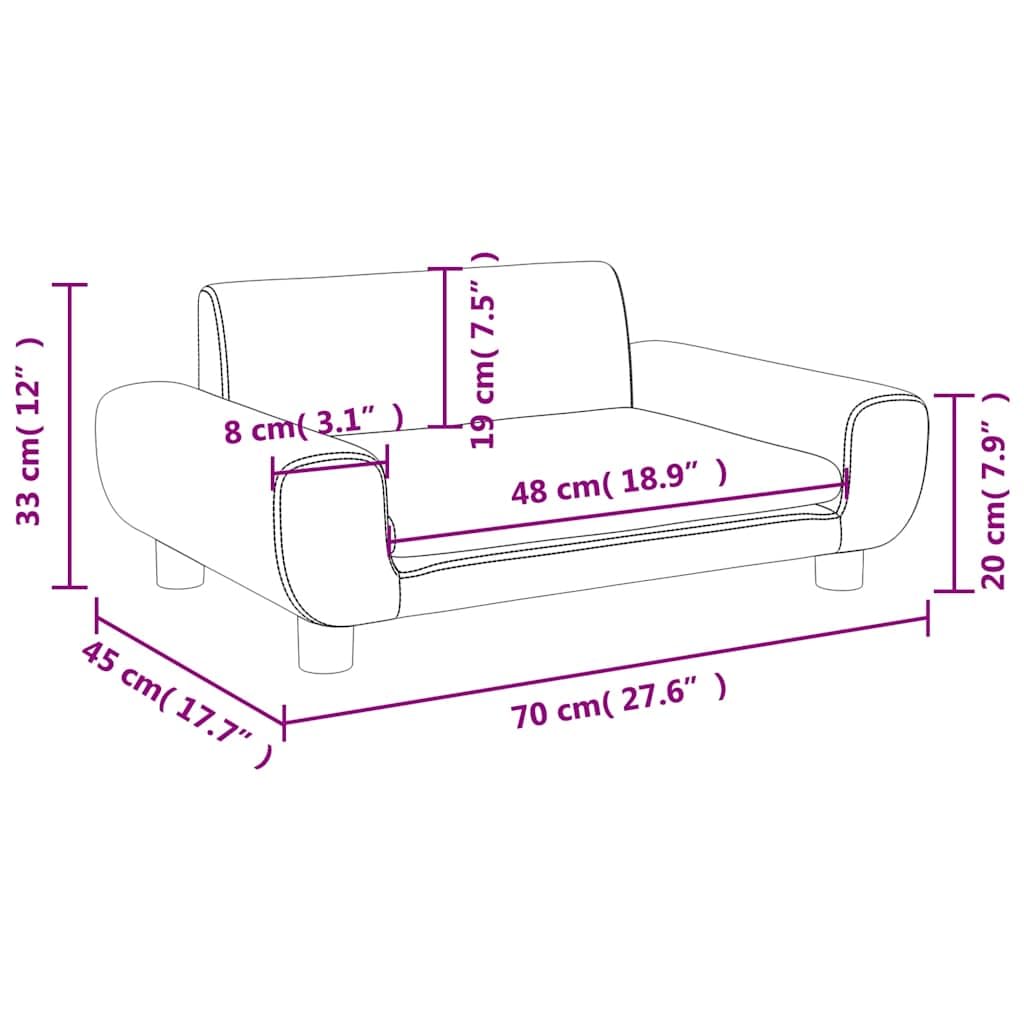 Sofa dziecięca, ciemnoszara, 70 x 45 x 33 cm, aksamitna, do pokoju dziecięcego, zestaw do siedzenia, komfortowe łóżko dziecięce, wózek do przewijania, do karmienia, łóżeczko pomocnicze