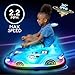 Flybar 12V Glow Bumper Car Ride On Toy - Indoor/Outdoor Toys, Toddler Toys, Bumper Cars, Kids Electric Car, w/ 360° Spins, Multi-Color LED Lights, Max Weight of 100lbs, Age 4-9yrs, Blue