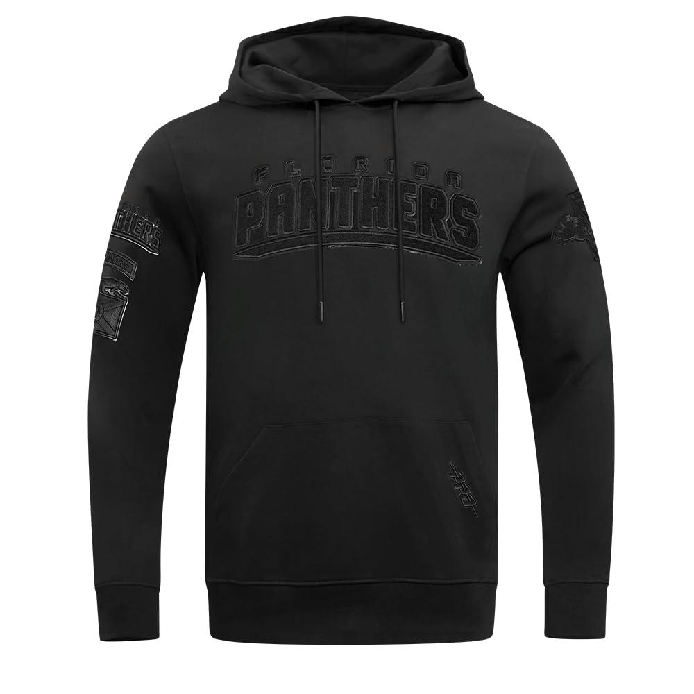 Pro Standard Mens NHL Classic Triple Black Cotton Double Knit Pull Over Hoodie