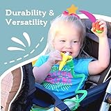 Brilli Baby Cup Catcher - Patented Safety Tether to attach Sippy Cups, Bottles, Toys & Pacifiers to Strollers, High Chairs & Car Seats, Made in USA, Food grade, Dishwasher Safe - 2 Pack (Navy & Red) - Image 5