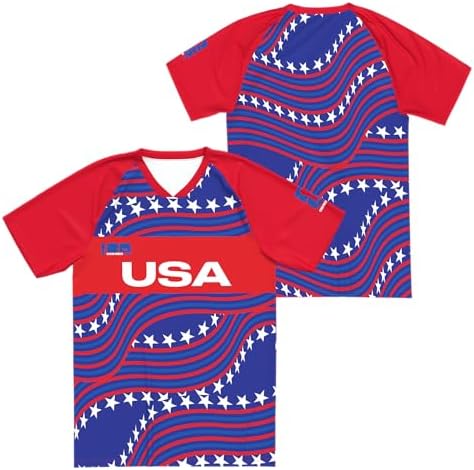 Outerstuff FIFA 2026 World Cup Kid's Sublimated Soccer Jersey, USA, Medium (10/12) Blue - 2