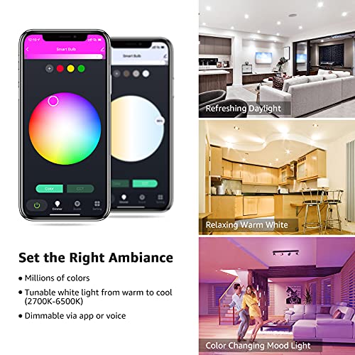 Lepro Gu10 Smart Light Bulbs, Rgb Color Changing Led Bulb, Compatible With Alexa & Google Assistant, Dimmable With App, 50W Equivalent Track Light Bulb, No Hub Required, 2.4G Wifi Only, Pack Of 4 #TOP2