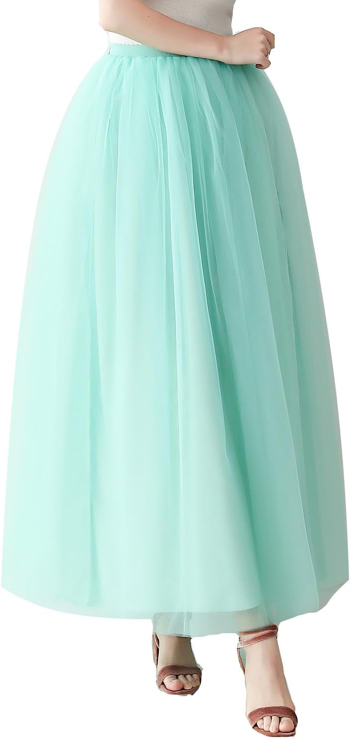 Womens A line Maxi Princess Tulle Tutu Skirt for Prom Party
