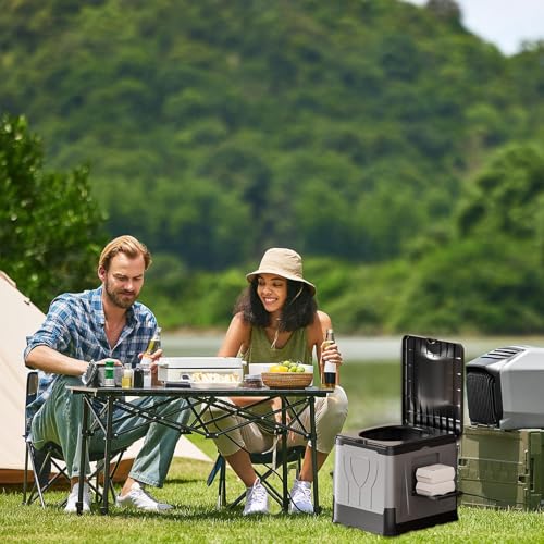 Keyubria ポータブルキャンピングトイレ,簡単輸送折りたたみトイレ - 折りたたみ式軽量便器 車 ハイキング テント アウトドア 旅行 自宅 ビーチ キャンプ用