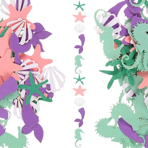 DIYEAH 100 Confettis pour Ballons Thème Sirène Multicolores, Décoration de Table de Mariage et Fête d'anniversaire, Remplissage Confettis pour Ballons et Ornement Océan Couleur Aléatoire