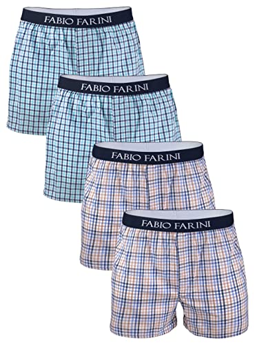 Fabio Farini - 4 er Boxershorts Webboxer Herren Boxer Shorts Unterhose Unterwäsche Baumwolle - Set 11a M