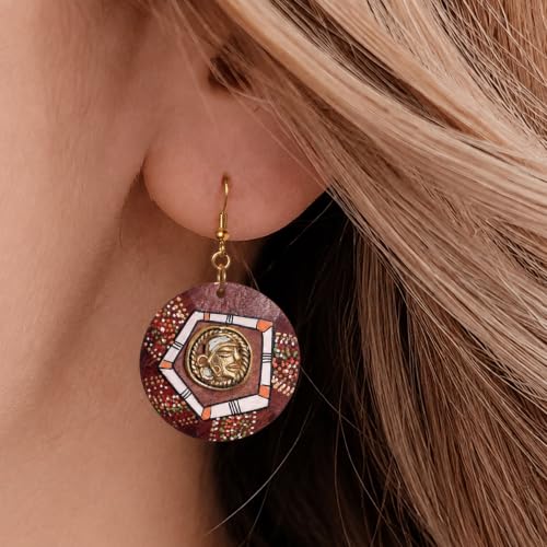 Image of Handcrafted Tribal Wooden Earrings Collection for Women - Butterfly, Princess & Modern Geometric Statement Designs