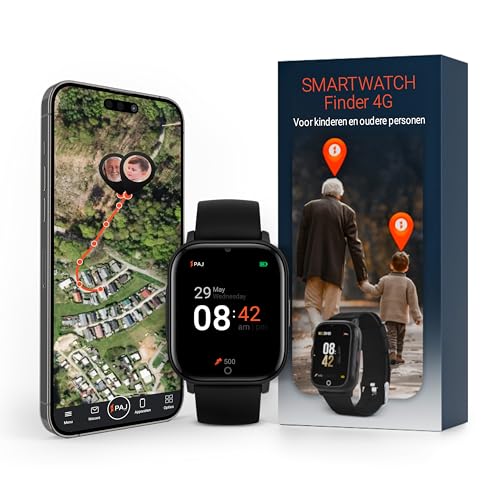 PAJ SMARTWATCH Finder 4G - GPS Tracker, SOS Alarm, Camera, Spraakberichten, Real-time Tracking, Waterdicht, Eenvoudige Bediening, Veiligheid Dankzij Horloge voor Kinderen, Ouderen, Dementie
