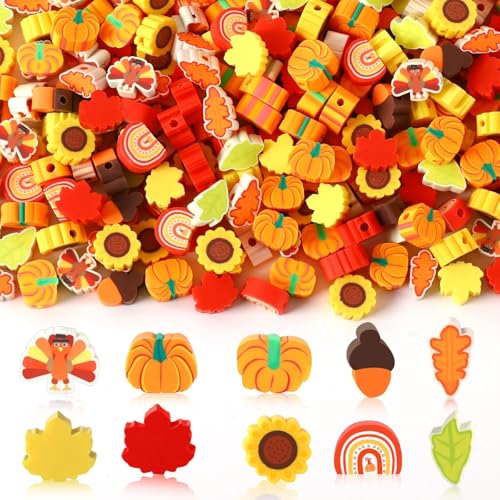 Augshy Fall Polymer Clay Beads for Thanksgiving Jewelry Bracelet Making