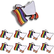 6/Pack Goose Rainbow Flag Enamel Lapel Pins Bulk Small LGBTQ Gay Pride Pins Badge Jewelry for Suits Bags