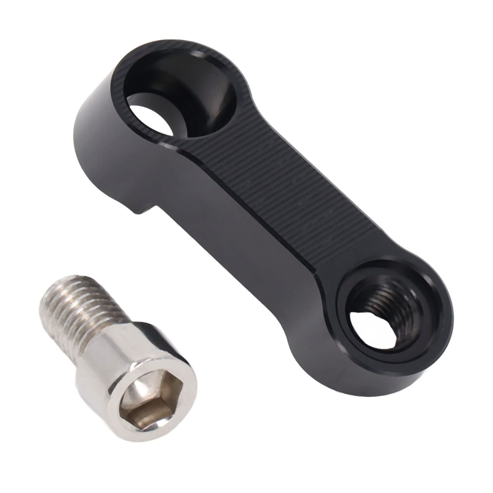 AramoxMotorcycle Mirror Extension Adapters 10mm (0.39 inches) Pair - Mirror Mount Riser for NMAX 155 & 125 Models 2015‑2022 (Black), Black Pair 10mm Mirror Extension Risers for NMA