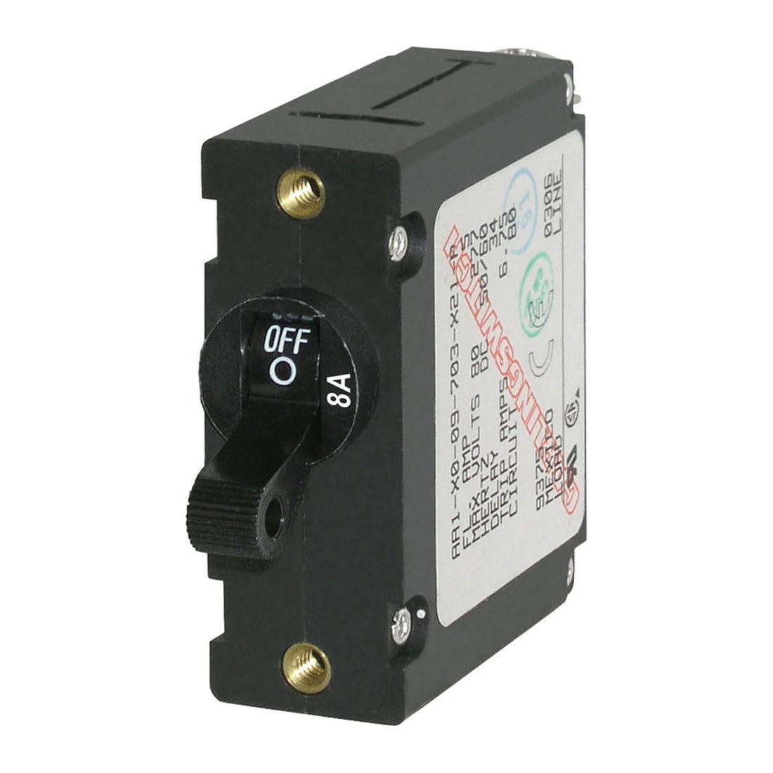 Blue Sea Systems A-Series Black Toggle Single Pole 8A Circuit Breaker
