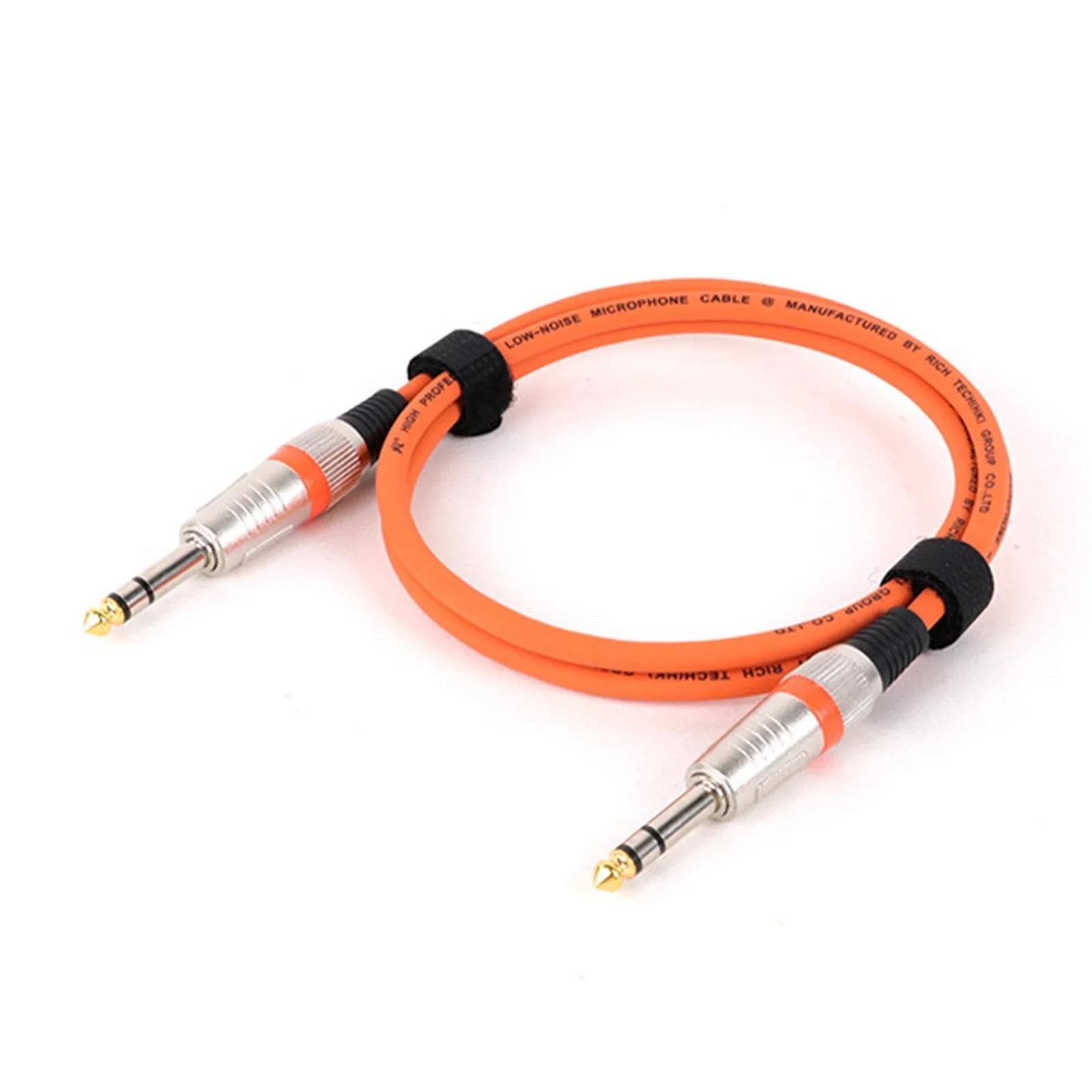 kabel audio instrumentu muzycznego 1PC Kabel gitarowy Stereo 1/4 cala do 1/4 cala TRS Instrument Cable Do Miksera Gitarowego Wzmacniacza 30CM-15M(Orange,10m)