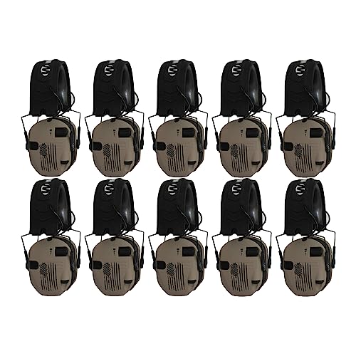 Walkers Razor Slim Ultra Low Profile Compact Design Earmuffs (US Flag-FDE, 10-Pack) (10 Items)