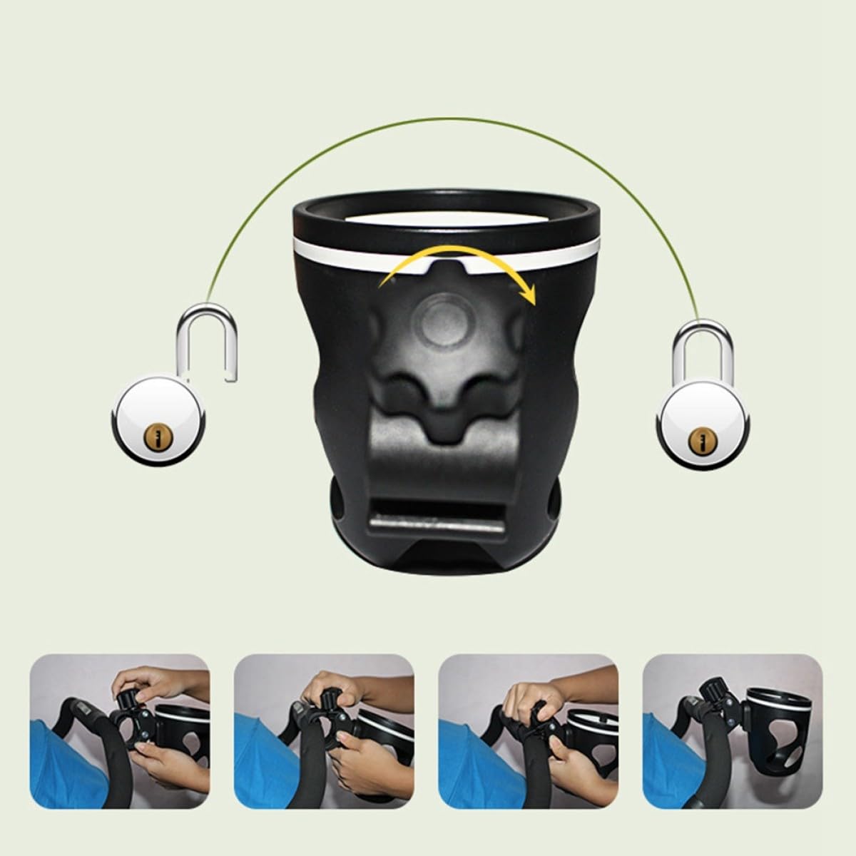 BESTonZON 2pezzi Supporto Per Bottiglie Da Passeggino Portabicchieri Per Carrozzine e Biciclette Design Multifunzionale Con Clip Antiscivolo Per Bottiglie Di Varie
