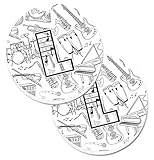 Imprimé aux États-Unis Caroline\'s Treasures Lot de 2 Dessous de Verre en Forme de Lettre de Note de Musique L CJ2007-LCARC, Pierre, Multicolore