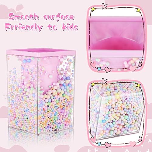 2 Pieces Cute Bubble Pen Holder Multi-Purpose Desktop Organizer Stationery Makeup Brush Storage Holder with Colored Bubble Ball for Kids Teens (Pink and Purple)