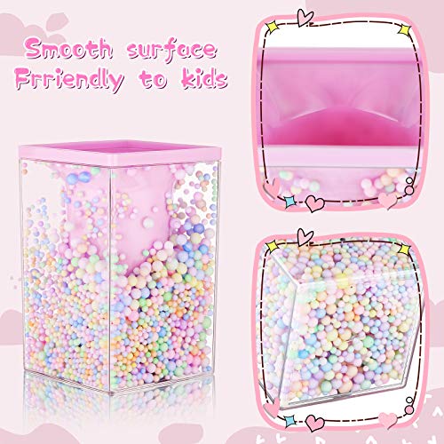 2 Pieces Cute Pen Holder Multi-Purpose Desktop Organizer Stationery Makeup Brush Storage Holder With Colored Bubble Ball For Kids Teens (Pink And Purple) #TOP3