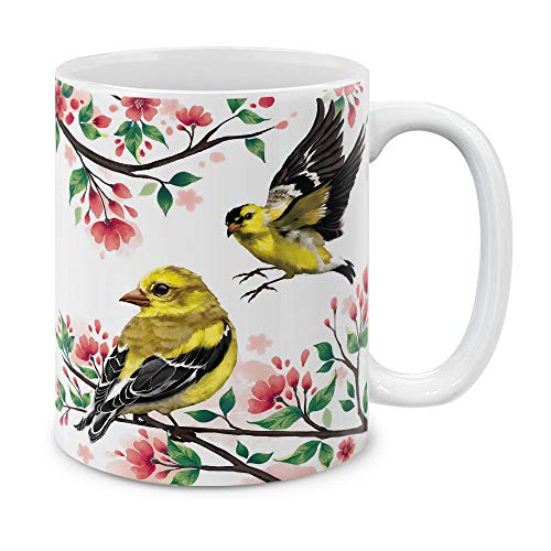 MUGBREW American Goldfinch Birds Ceramic Coffee Mug Tea Cup, 11
