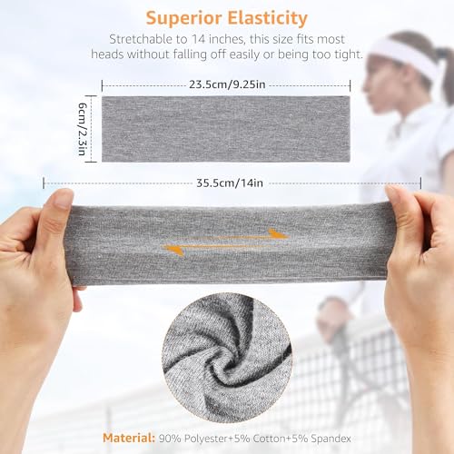 Headbands for Women Non Slip - 7PCS Fashion Sports Hair Bands for Women's Hair, Soft Cotton Cloth Stretchy Headbands for Women for Workout Yoga Running - Image 3