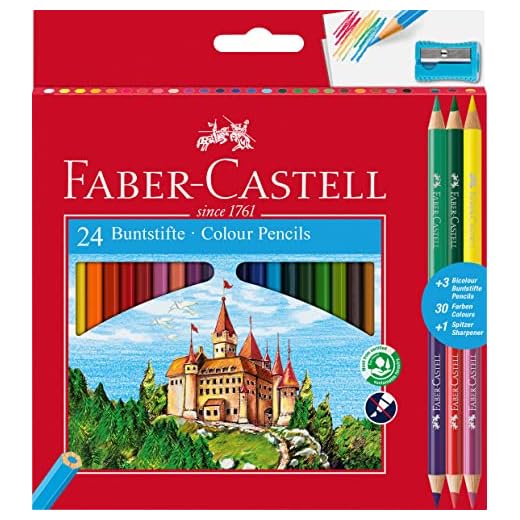 Faber-Castell 110324 - Juego de lápices de color Classic Colour, 28 piezas, incl. sacapuntas, para niños y adultos