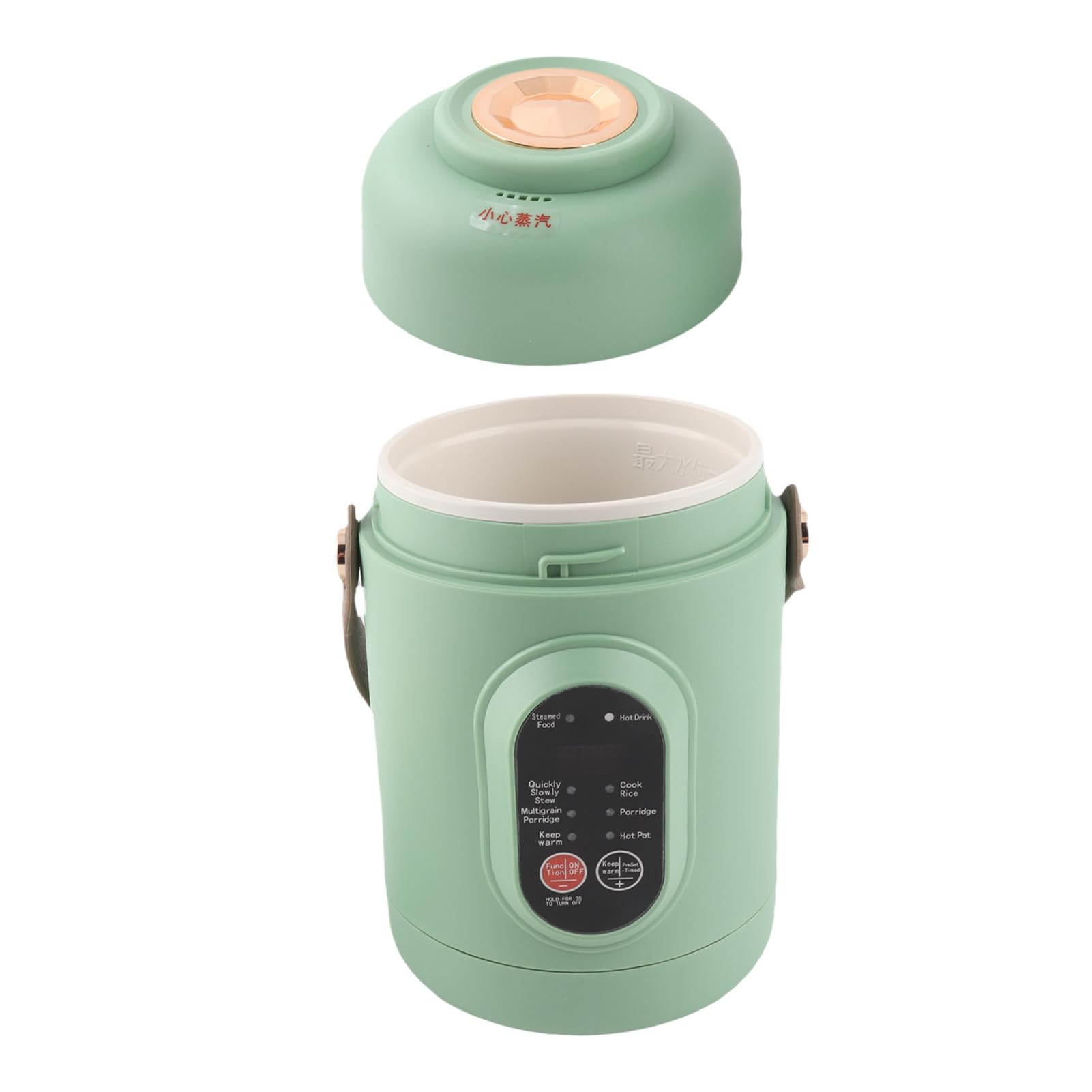 Elektrischer Hot Pot mit Dampfer, 800ML Ramen-Kocher, Non Stick Tragbarer Nudel Kocher für Pasta Suppe Steak Haferflocken, Multifunktion Aler Fauler Topf mit 6 Modi & Timer &