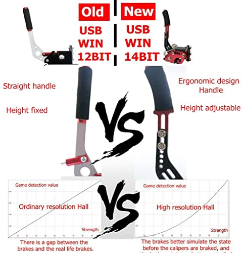 Osias 64Bit Pc Usb Sim Handbrake Non-Contact Plus Hall Sensor，Linear E Brake For Racing Games T500 T300 G25/G27/G29 ，Fanatecosw Dirt Rally，G920，Dirt Rally 2/4, Lfs, Project Cars 2/3, Assetto Corsa , Wrc 7/8/9,Forza Horizon 4/5 (Red With Clamp) #TOP7