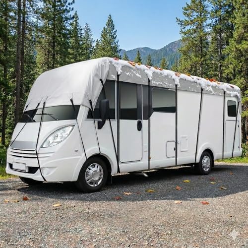 How to Store a Pop-Up Camper – Off-Season Tips 4 201D Oxford RV Roof Cover for Travel Trailer, Waterproof Camper Roof Tarp with UV Protection, Heavy Duty RV Top Cover for Pop Up Camper, Rooftop Tent and Trailer Outdoor Storage (Gray, 295in*118in)