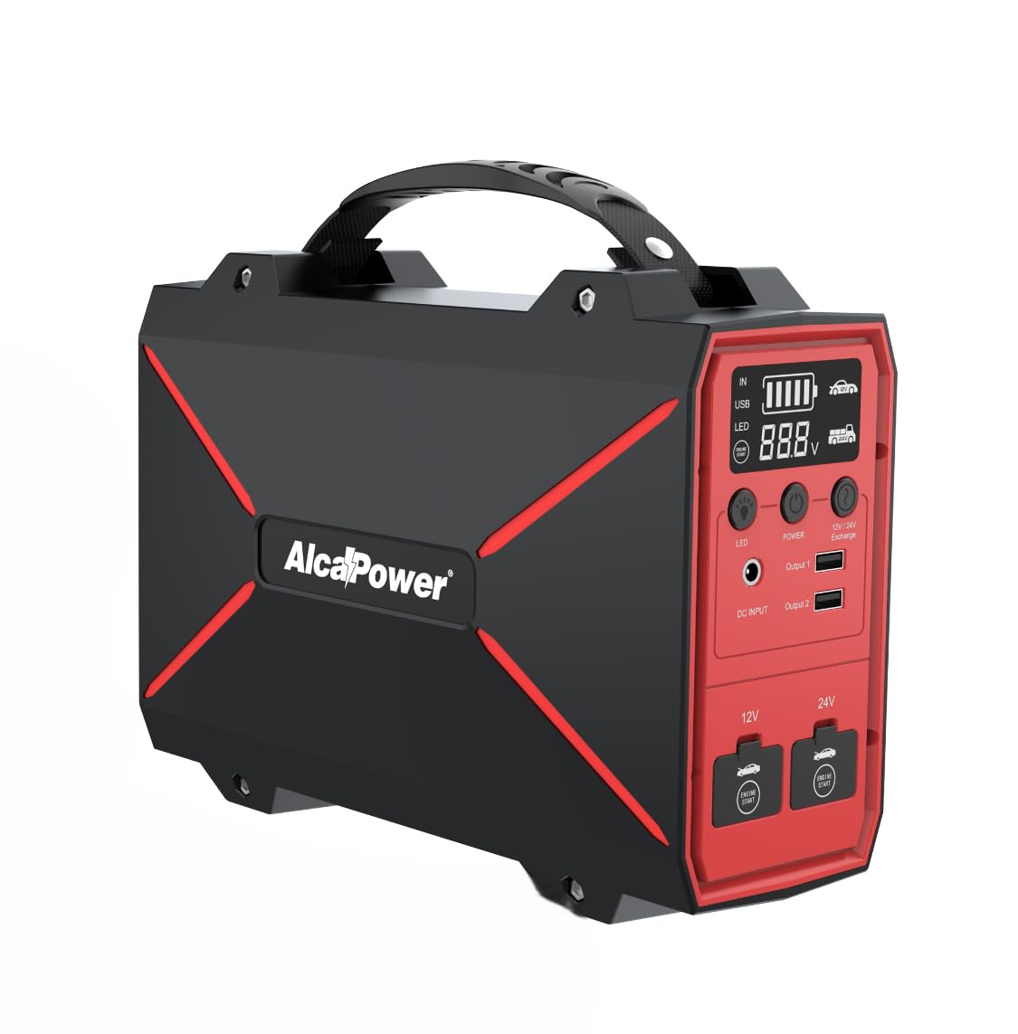 Alcapower Avviatore di Emergenza per veicoli con batteria da 12V e 24V, Jump starter spunto 4000A, Power bank 42.000mAh, Torcia LED integrata, adatto per Auto Moto Camion Furgone Camper Barca piccola