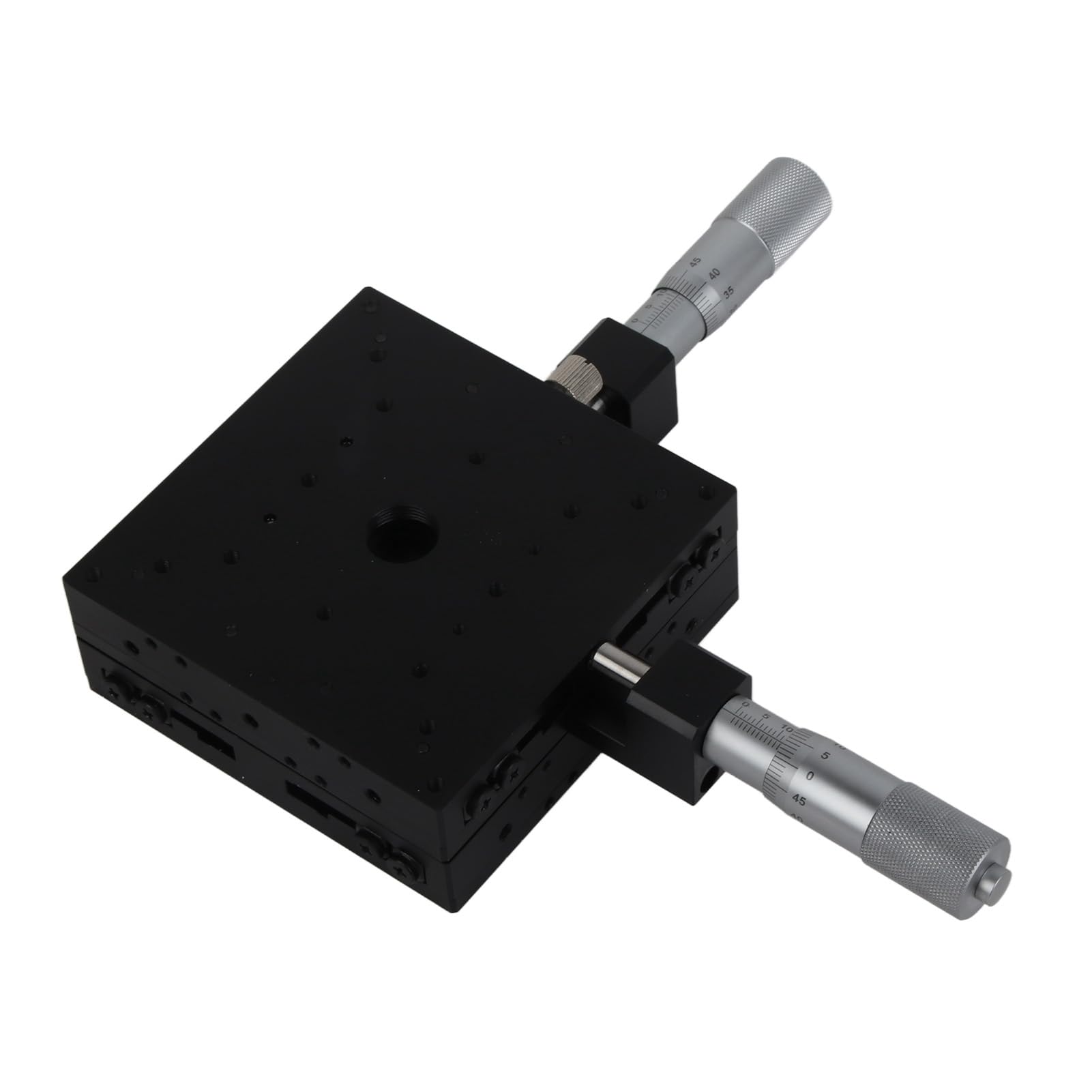 FTVOGUE SEMY100-AC XY-Achsen Gleittisch, Aluminiumlegierung, 100x100x40mm, Manuelle Trimmplattform für Stereo Digitalmikroskope, Schwarz Eloxiert