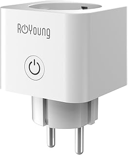 ROYOUNG WLAN Socket Pack of 1 Smart Home Plug 16 A 2.4 GHz with Current Measurement Compatible with Alexa/Google Home, Pow…