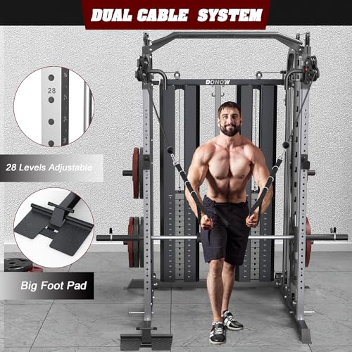 Donow Smith Machine With160Kg Weight Stacks Power Cage Squat Rack Dual Cable Crossover Machine Lat Pull-Down All In One Home Gym Systems thumb #4