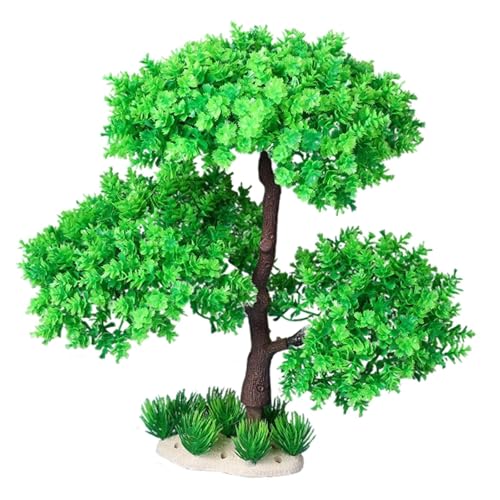 KLKCMS 水槽用植物、淡水・海水用のマイクロランドスケープ沈没水植物、リアルな人工樹木盆栽, 緑