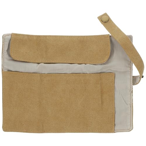 ifundom Bolsa Para Guardar Relojes De Lona Resistente y Ligera, Rollo Organizador De Almacenamiento 5 Ranuras, Estuche Enrollable Para Viaje, Color Caqui, Tamaño Compacto Para Hombre y Mujer