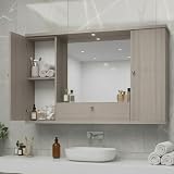 Design Elegante e Moderno: Disponibile in Bianco frassinato, Olmo e Cemento, si integra perfettamente in qualsiasi stile di arredamento del bagno.