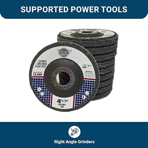 Miniatura 11 de Discos de láminas lijadoras Benchmark Abrasives gigantes de circonita de alta densidad de 4.5 x 7/8 pulgadas, 10