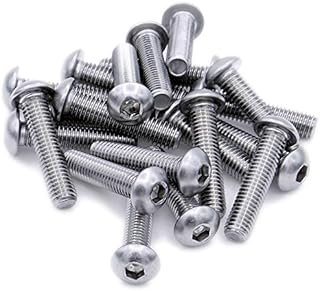 M8 (8mm x 50mm) Hex Socket Button Machine Screw (Bolt) - Black Steel (Pack of 10)