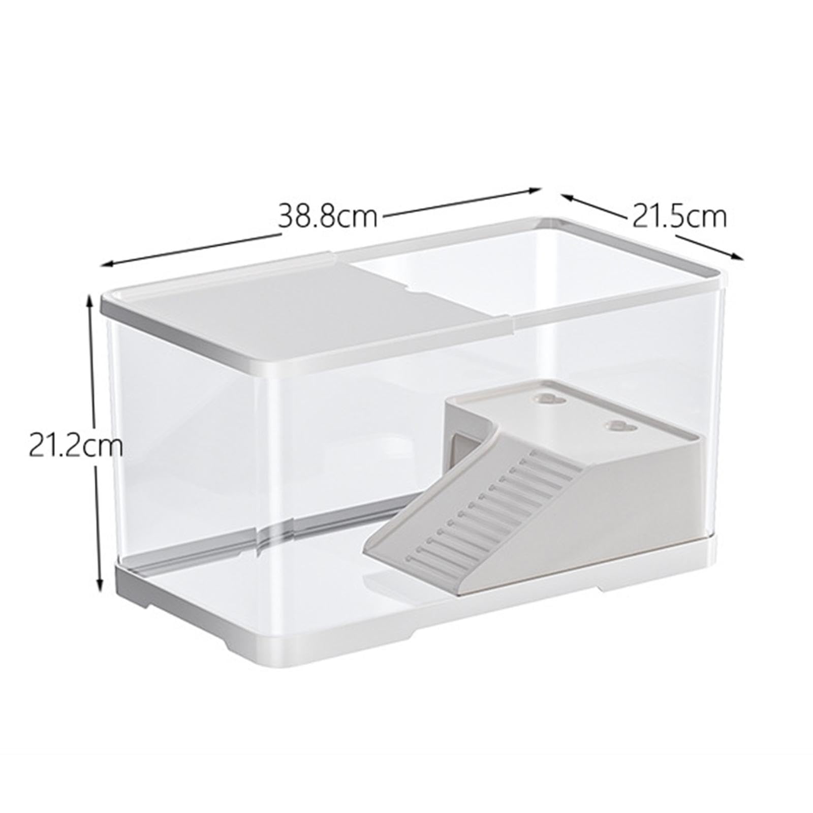 Acuario para Tortugas Acuario para Tortugas de Reptiles Caja de Cría de Tortugas Tanque con Área de Nado Alimentación Y Rampa Material Acrílic, m