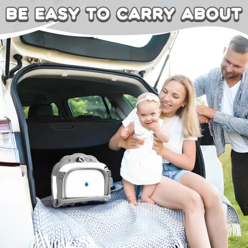 Image of Baby Bathtub Collapsible with Thermometer & Cushion, Portable Travel Tub