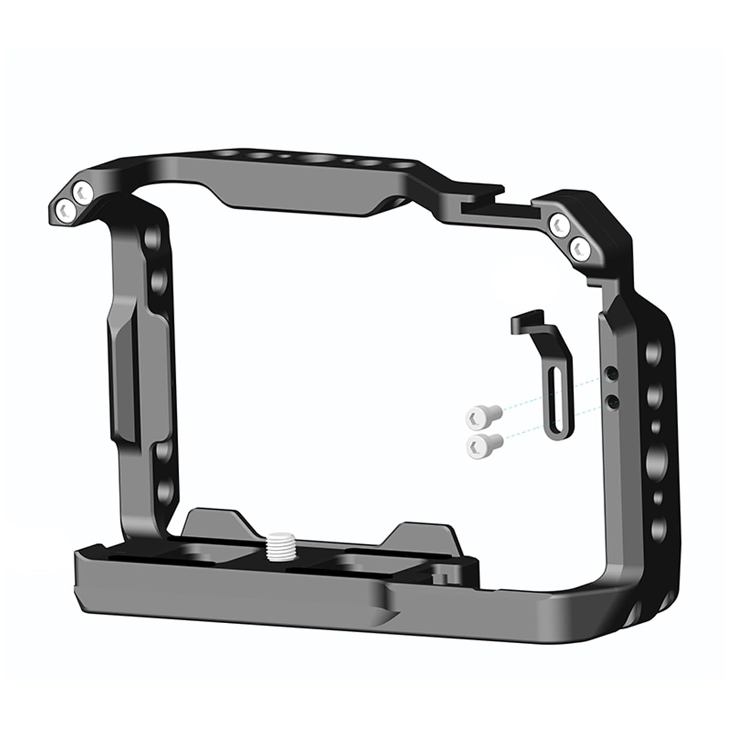 Gabbia ZV-E10 II, gabbia per fotocamera Alpha ZV-E10 ii/ZVE10 ii, con blocco tracolla per fotocamera e morsetti per cavi HDMI/SDI/USB-A/USB-C/Type-C, supporto cavo di diametro 2 ~ 6 mm