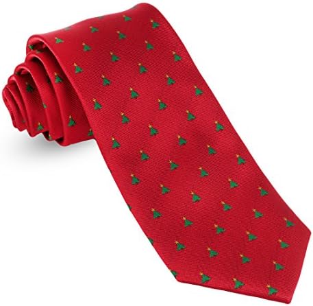 John William Christmas Ties For Men: Festive Conversational Mens Ties: Holiday Neck Ties For Men - Tree & Star