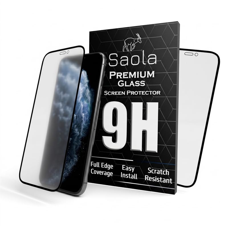 Image of Saola HD Matte Tempered Glass With 18H Hardness For Apple Iphone 11 Pro (PACK OF 1) with Hassle-less Installation Kit. Full screen Coverage. 5.8 inch