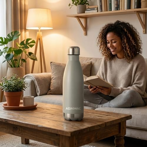 Image of 304 Stainless Steel Viva Insulated Flask 500ml | Hot & Cold 24 Hours | Double Wall, Lightweight, Leak Proof, BPA-Free Bottle | Ideal for Office, Gym, School, Travel (Grey, Pack of 1)