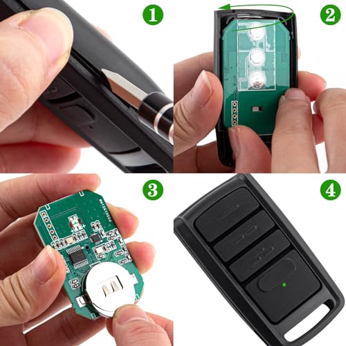 O3T-BX Keychain Remote for Genie IntelliCode I II G3T-R G3T-BX G3T-A Overhead Door Legacy Garage Door Opener Remote Auto-Seek Dual 315/390MHZ (2Pack 3-Button)