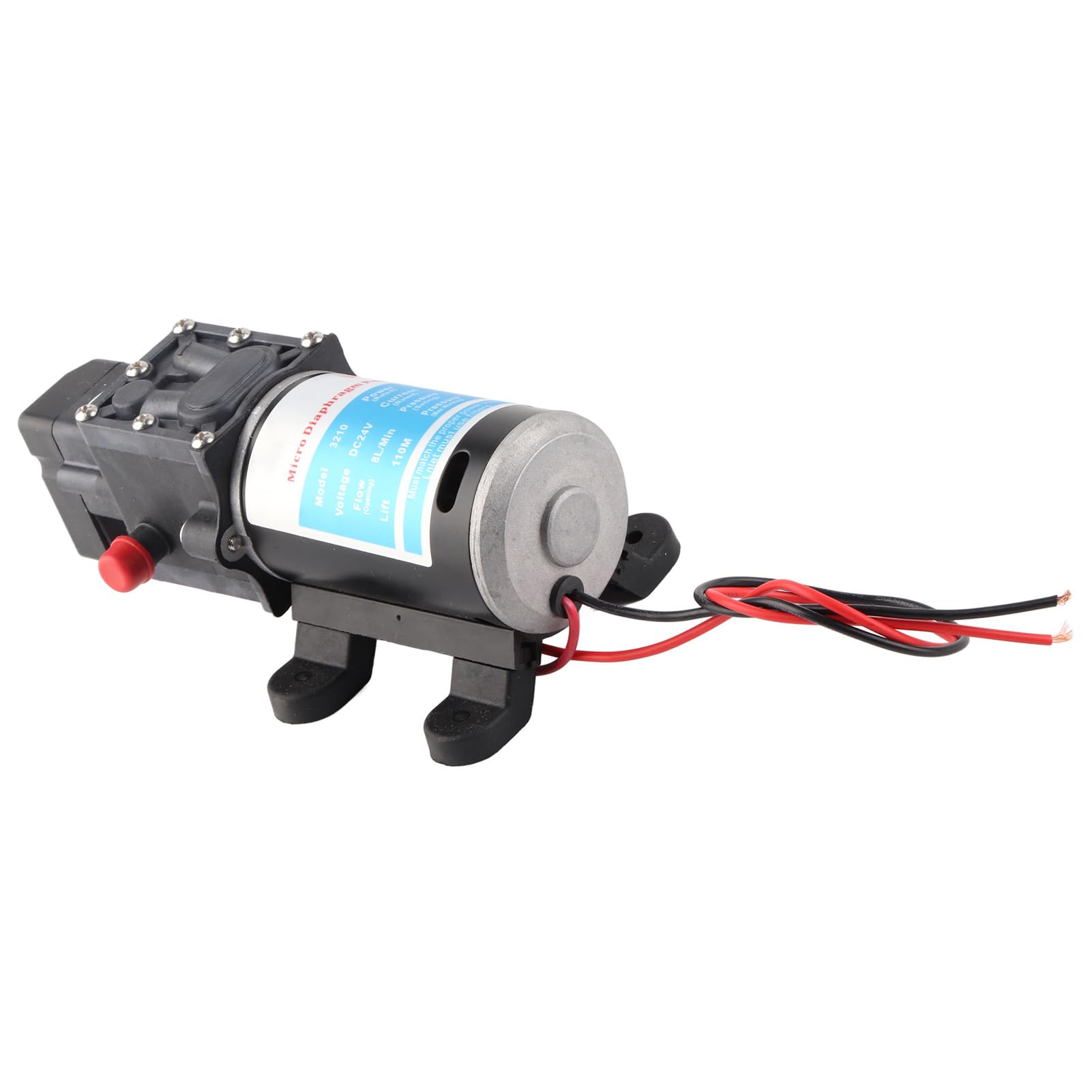 Fabater Pompa Acqua Elettrica Ad Alta Pressione Autoadescante a Membrana 24V 100W con Pressostato Spegnimento Automatico per Attrezzature Industriali Pulizia Veicoli Chimici Spruzzatura da Giardino