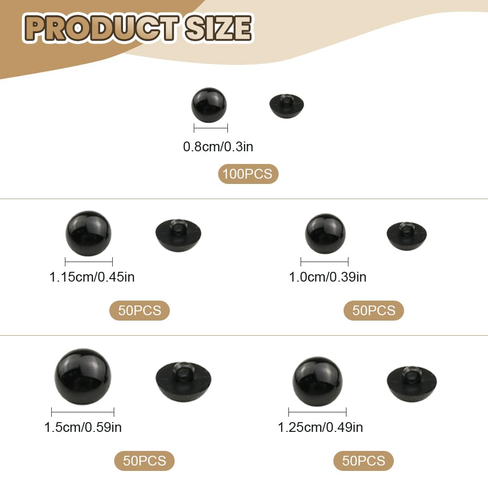 Katutude Yeux De Sécurité Et Nez De Sécurité 180 Pièces, Yeux De Poupée En Plastique Avec Rondelles 12-30 Mm Yeux Sécurité Amigurumi Safety Eyes Crochet Pour Les Poupées En Peluche Artisanat DIY