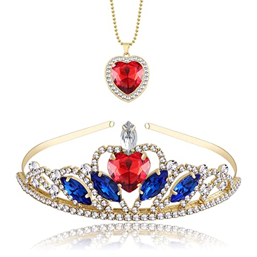 JMTEEA Snow White Crown Princess Snow White Headdress Tiara Halloween Costume Accessories for Women Girls Birthday Gift