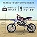feneihe 50cc Kids Dirt Bike, 2-Stroke Gas Dirt Bike, Gas Bike for Kids 8-14, Gas Power Pocket Rocket Bike,Gas Motorcycle with Front Rear Disc Brakes, Off Road Motorcycle Max Load 330Lbs Blue