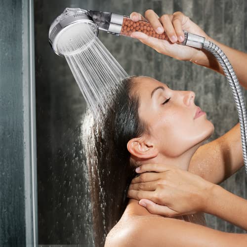 Cobbe Shower Head Set With Hose And Bracket, Filter Filtration 3 Settings High Pressure Water Saving Spray Handheld Showerheads For Dry Skin & Hair #TOP2
